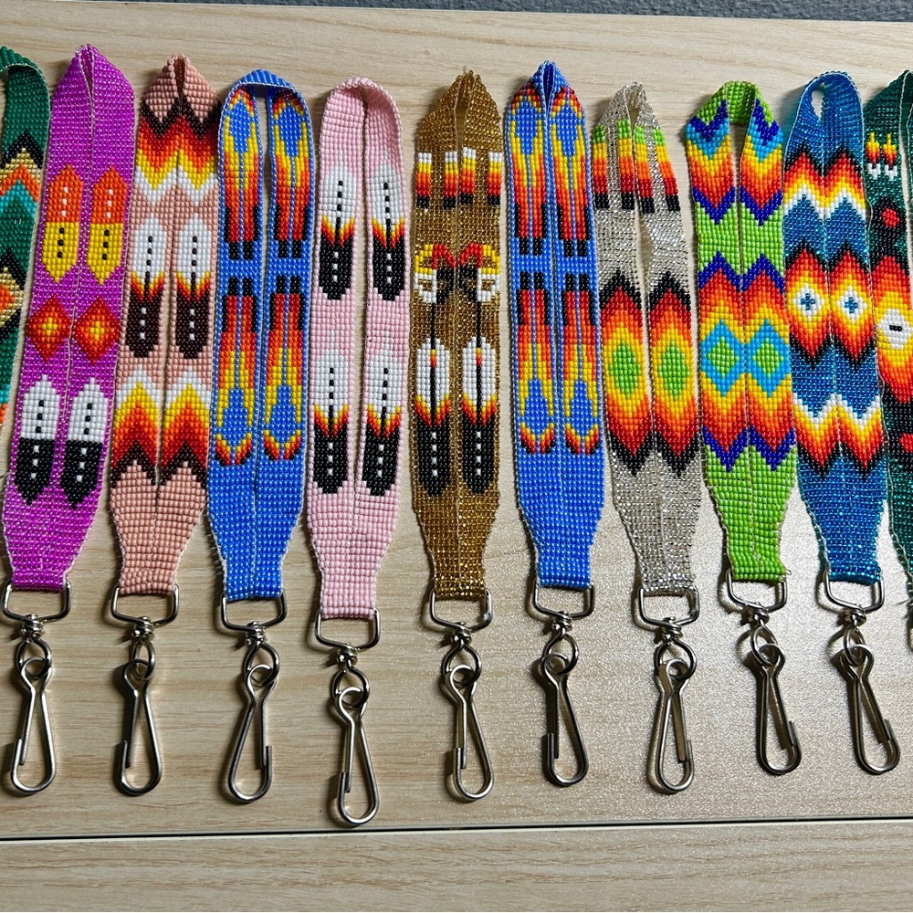 Native Beaded Keychain Holder Wrist Lanyards